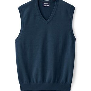 Lands End Navy Cotton Sweater Vest